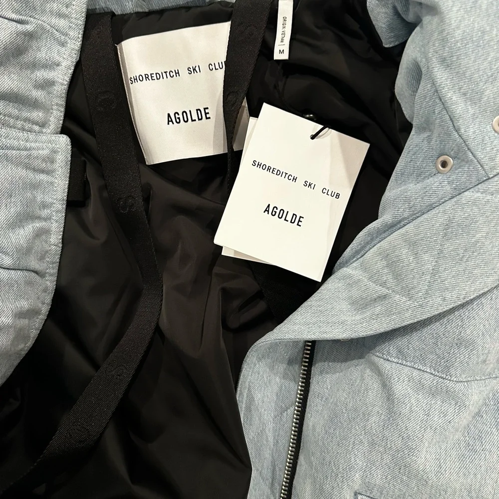 *NWT* Agolde Nova Denim Puffer Jacket - Picture 7 of 8